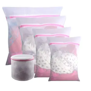 Mesh Laundry Bag, 5 Counts/set Reusable Laundry Bag, Washing Machine Bag, Serviceable Lingerie Bag for Washing Delicates Blouse Hosiery Underwear Bra Clothes, Laundry Products