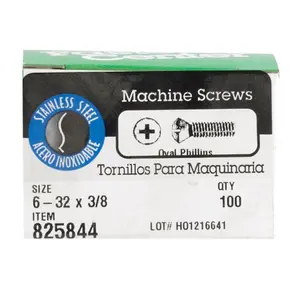Hillman 0825844 6-32 x 0.38 in. Machine Screw Oval Head Phillips