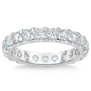 2 Ct Moissanite Eternity Ring Womens Wedding Band 14k White Gold