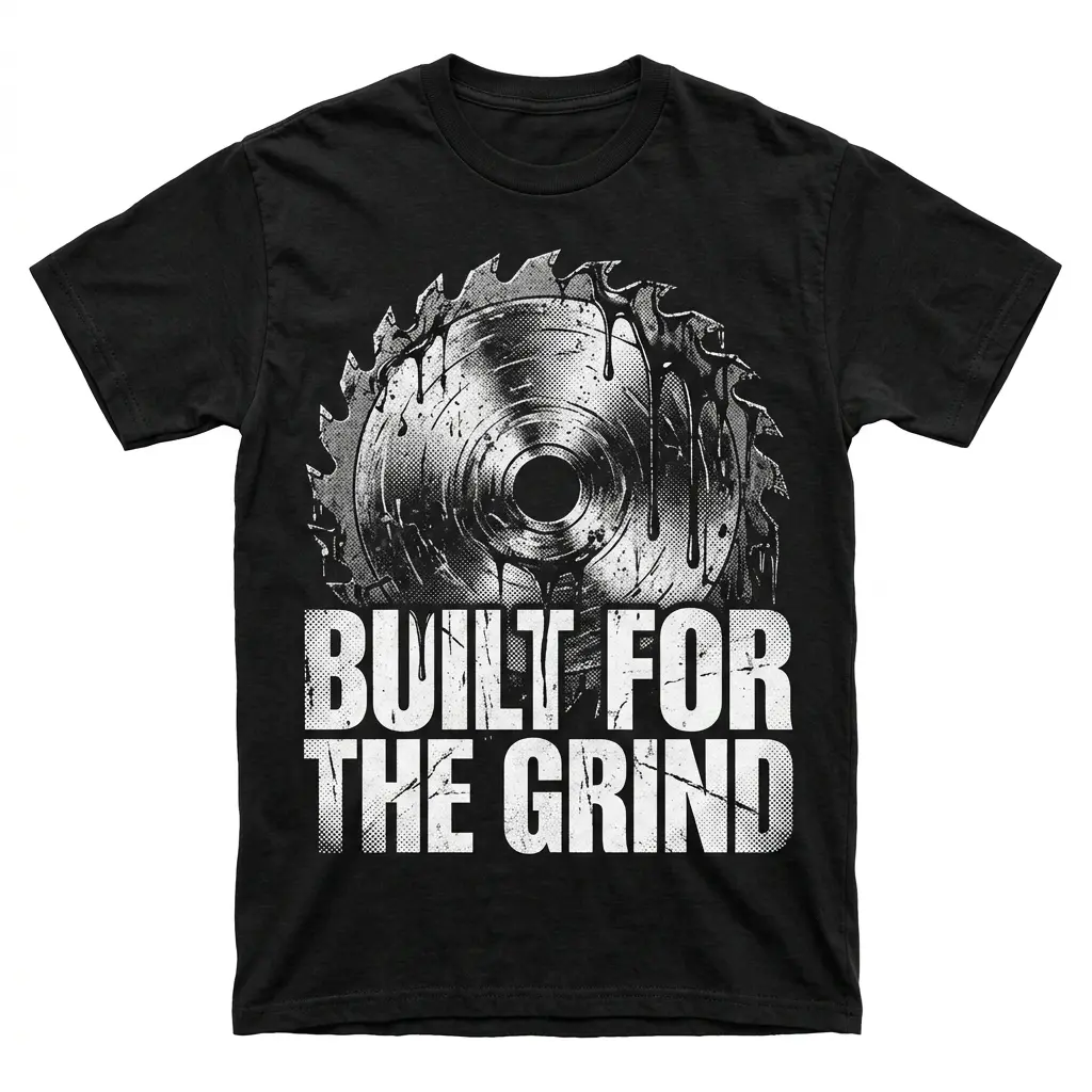 Built For The Grind Saw Blade Men's T-Shirt, 100% Cotton T-Shirt summer graphic tees graphic t shirt deals men's summer t shirts