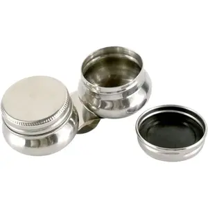 Stainless Steel Double Dipper Palette Cup with Screw Lid and Clip Oil Container for Acrylic or Oil Paint