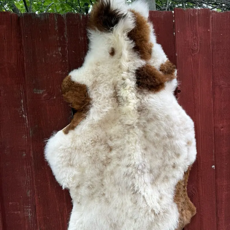 Natural Pattern Sheepskin Area Rug, 46-in Soft Furnishing for Household Textiles