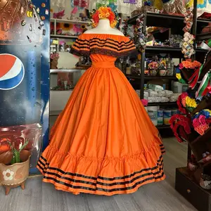 Vibrant Día de los Muertos Mexican Skirt – Handcrafted Folk Art Style 3 piece