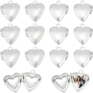 30 stainless steel heart-shaped photo frame tray - two sizes, exquisite edge details and polished surface, durable jewelry frame suitable for DIY necklaces, earrings, bracelets, photo display - ideal gift for birthdays, anniversaries, Valentine's Day, wed