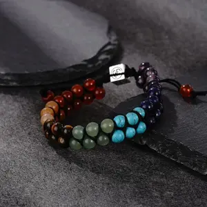 Bead Chakra Bracelet 7 Chakras Healing Bracelet Yoga Stone Beads Bracelets Meditation Relax Anxiety Bangle for Womens Mens