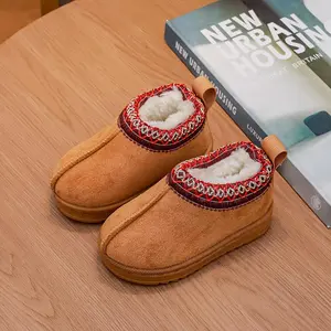 Girls' Winter Snow Boots with Tassels - Thick Warm Slip-On Low-Top Ankle Booties, Soft Rubber Sole & Plush for & Girls, /Outdoor Snow & Ice Traction (Pink/White) - Easy On/Off Winter Footwear