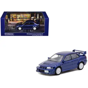 Mitsubishi Lancer Evolution VI RHD "Tommi Makinen Edition" Blue Metallic "Road64" Series 1/64 Diecast Model by Tarmac Works