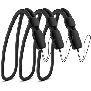 Empire Hand Wrist Strap Lanyard, 3 Pack Black Adjustable Lanyard Wrist Straps