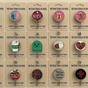 Hope Collection Retractable ID Reel - Nurse Design, Lead & Nickel Free, Ideal for Nurses, ID Holder