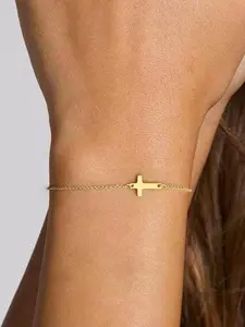 Minimalist Temperament Cross Design Bracelet, Fashion Jewelry for Party, Daily Clothing Decor, Trendy All-match & Exquisite Jewelry for Birthday Gift