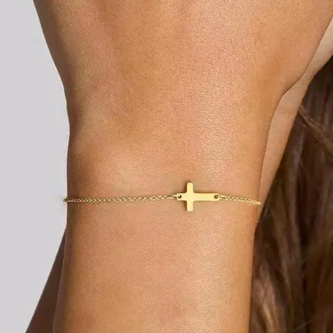 Minimalist Temperament Cross Design Bracelet, Fashion Jewelry for Party, Daily Clothing Decor, Trendy All-match & Exquisite Jewelry for Birthday Gift