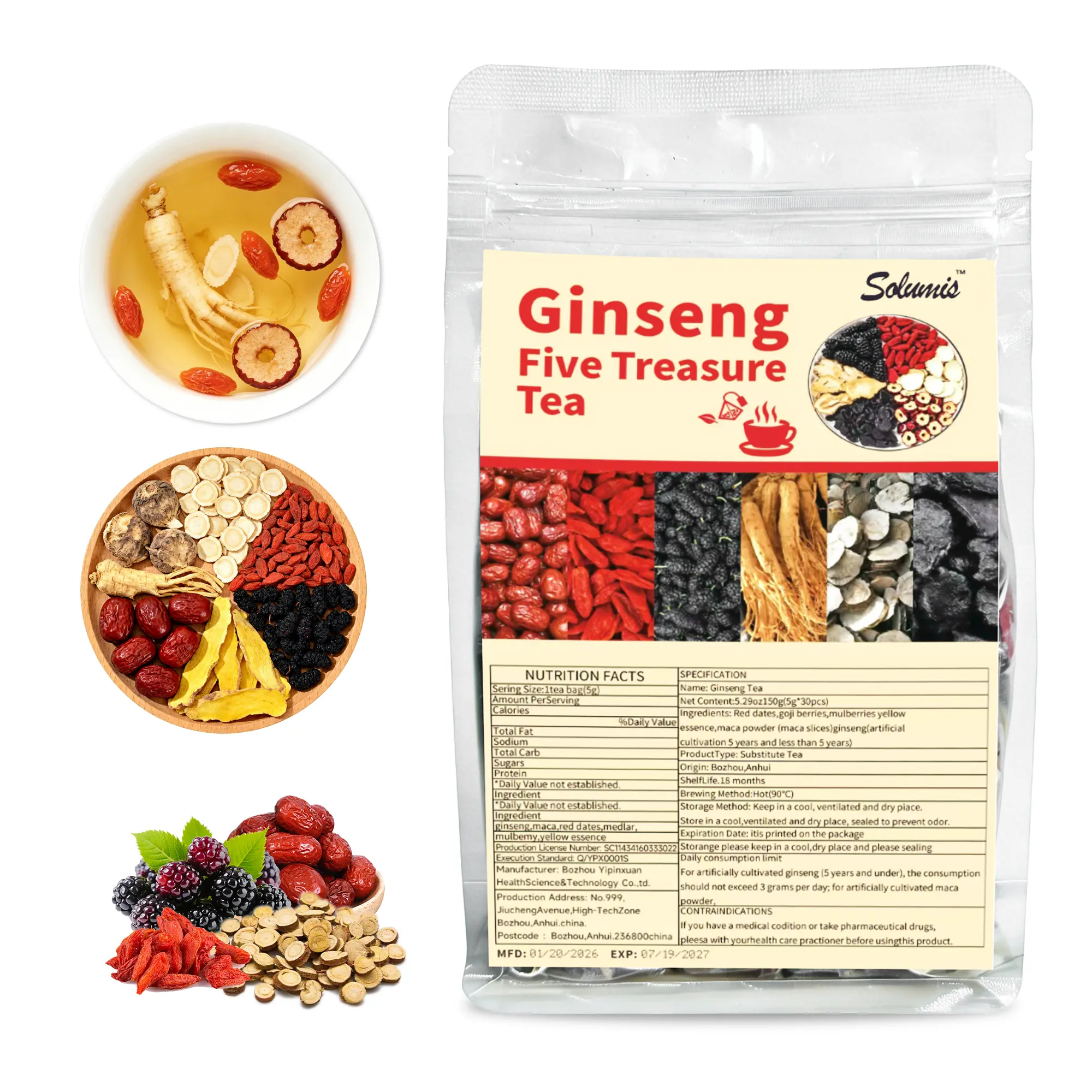 Kidney Tea Formula, Ginseng Six Treasures Tea Organic Kidney Cleanse Tea, Traditional Kidney Cleansing Tea for Men & Women,Christmas gift,Recommend to a friend Herbal Alkaline Natural-TikTokShopBlackFriday everyday, Beverage, Tea Bags tiktokshopspringglow