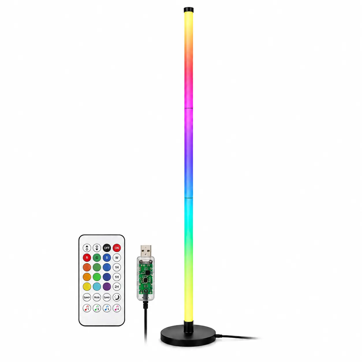 RGBIC LED Corner Floor Lamp, 48-Inch Color Changing Ambient Light with Bluetooth App & Remote for Living Room, Bedroom, Movie Night, Gaming Room, 1 Pack/2 Pack