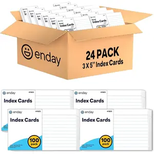 3x5 Lined Index Cards Bulk 2400 Total Cards Blank Back Ruled Notecards Flashcards for School Home Office 100 Per Pack 24 Pack