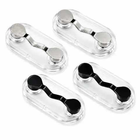 Stainless Steel Black Magnetic Glasses Holder Clip - Strong Eyeglass Fastener, Portable Storage Accessory for Eyewear & Earphones, Hands-Free Daily Use