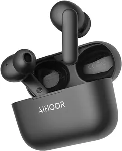 AIHOOR Wireless Earbuds for iOS & Android Phones, Bluetooth 5.3 in-Ear Headphones with Extra Bass, Built-in Mic, Touch Control, USB Charging Case, 30hr Battery Earphones, Waterproof for Sport