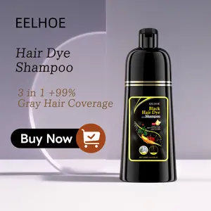 Black Herbal Hair Color Shampoo-Black HairColor Shampoo Instant 3 in 1 +99% Gray Hair Coverage-Herbalingredients-Moisturize Haircar natural ingredient Haircare Gloss