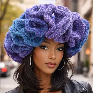 Handcrafted Knit Hat with Vibrant Pink and White Accents for Stylish Comfort