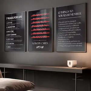 Set Of 3 Mixed Motivational Wall Art Prints for Men: Rules for Life, Masculine Wall Decor Digital Download, Inspirational Wall Art For Men