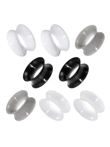 8Pcs Silicone Ear Gauges used for measuring earplugs and ear canals, with bilateral flanges for diameter measurement, extendable flesh expansion device, suitable for both men and women.