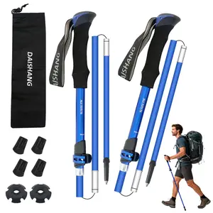 TGpao 2-Pack 7075 Aluminum Ultralight Folding Trekking Poles, Professional Walking Sticks for Hiking, Adjustable, Portable for Trekking, Camping, Mountaineering