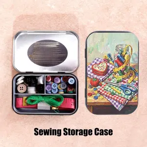 Seamstress Tool Organizer Box, Magnetic Needle Case, Durable Tin Box, Essential Sewing Supplies, Perfect Closure, Ideal Gift