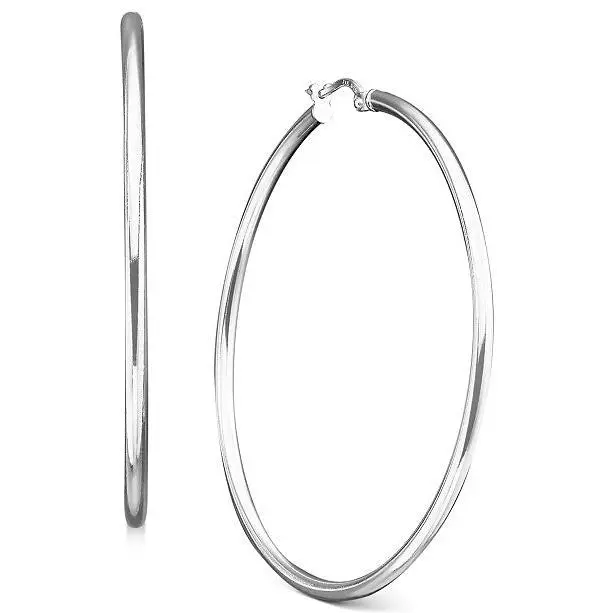 Silver Layered real gold filled Round hoop earrings #27 Silver Layered real gold filled Round hoop earrings #27