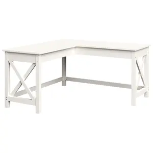 Lavish Home Computer Desk L-Shaped Desk with X-Pattern Legs