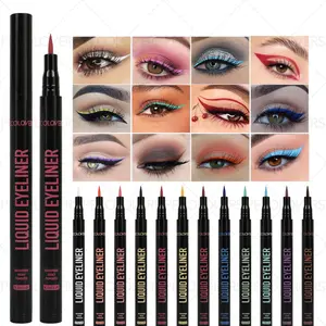 12PCS/Set Colored Liquid Eyeliner - Cutting Edge Design, Smooth Finish, Water and Sweat Resistant, Perfect for Stage, Christmas, Music Festivals