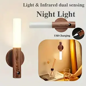 LED Motion Sensor Night Light Decoration Light - Magnetic Rechargeable Battery, Intelligent Motion Sensor Light, Suitable for Indoor , Stairs, Corridors, Wardrobes, Home Bedrooms, Kitchens, and Bathroom Wall Sensing Lights