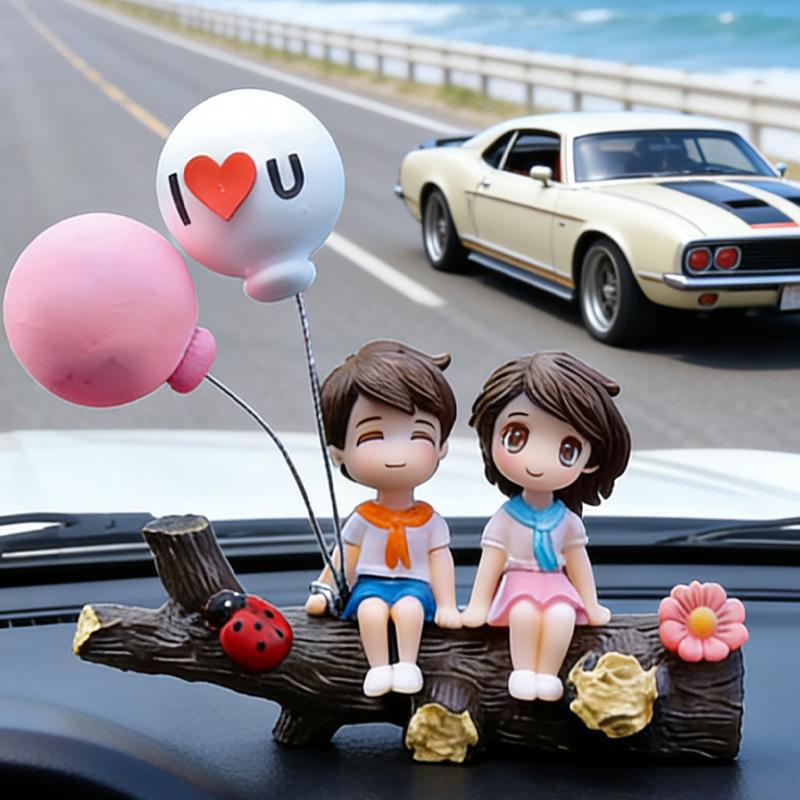 Universal Car Decorative Couple Kissing Statue, Cute Cartoon Couple Gift for Women Girls, Tree Branch, Car，valentine's gift for bf，galentine's gifts for girls，valentine's classroom gifts，valentine's gift for husband