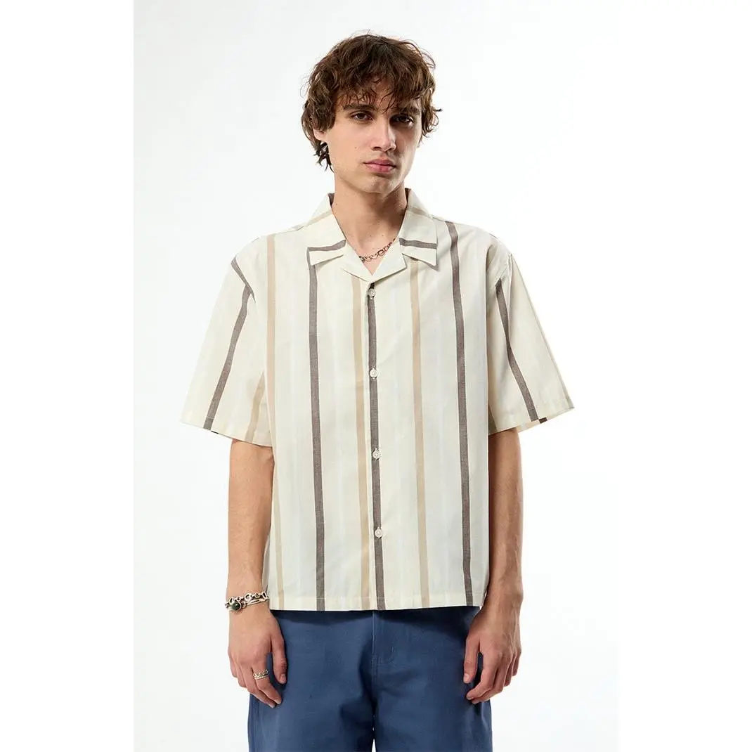 Pacsun Men's Smoke Striped Camp Shirt