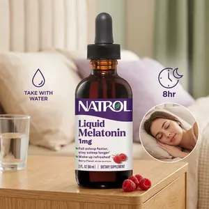 Liquid Melatonin 1mg, Berry Flavor Adult Sleep Support Supplement, 2 fl oz, 15 Servings