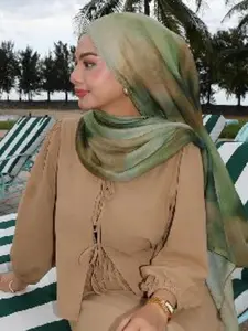 Elegant Watercolor Paint Headscarf, Perfect for Spring Summer Outdoor Use, Daily Casual Scarf, Women's Fashion Accessory