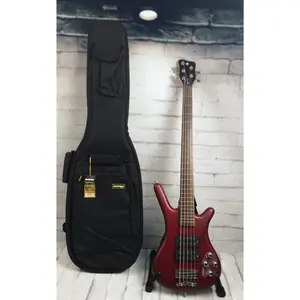 Warwick RockBass Corvette $$ 5-String Electric Bass Guitar, Burgundy Red Transparent Satin with Warwick Rockbag