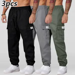 Clean Gent Men's Casual Work Pants with Drawstring Waistband, Side Pockets, Stylish and Comfortable, Casual Style Trousers Suitable for Everyday Wear, All-Season Versatile Full-Length Bottoms