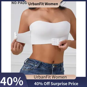 【UrbanFit Women】Women's Solid Color Front Closure No Padded Strapless Bra