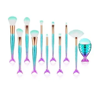 Mermaid Shaped Makeup Brushes