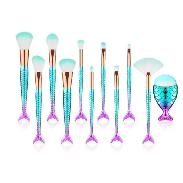Mermaid Shaped Makeup Brushes