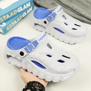 Men's Beach Sandals Waterproof Anti Slip Thick Sole Comfortable Outdoor Clogs Breathable Casual Shoes for Men All Season Summer Garden Pool Shower Walking