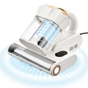 VEVOR Mattress Vacuum Cleaner, 550W Bed Vacuum Cleaner with 18Kpa Powerful Suction and Dual Dust Bin, HEPA Heating, Ultrasound Tech Cleaning Lights, Handheld for Bed, Sofa, Corded, White