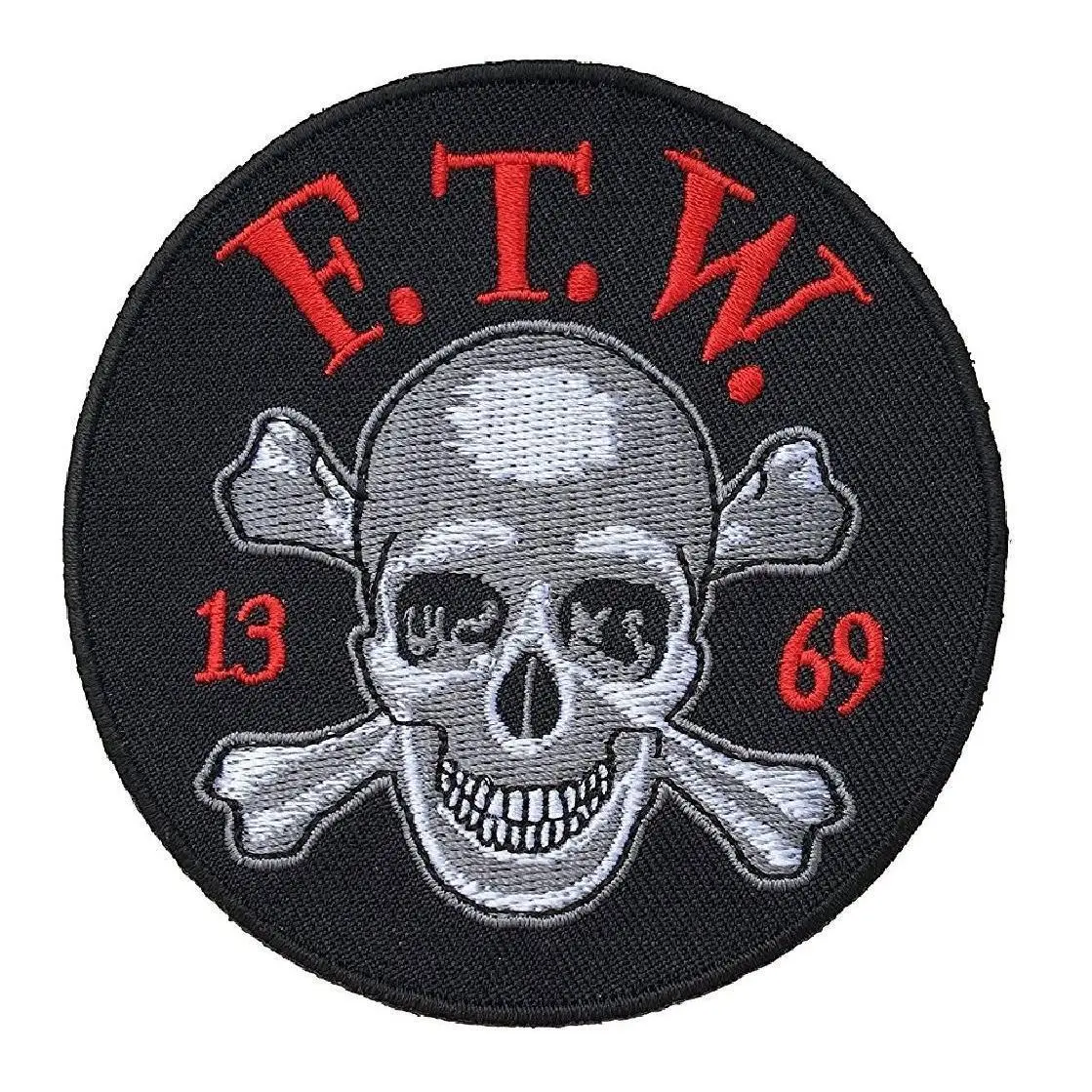 F.T.W. Skull Bones 13-69 Sons of Outlaw Embroidered IRON ON Patch