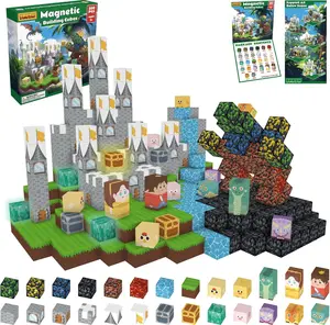 Magnetic Blocks, 200PCS Magnetic Tiles Building Blocks, Magnet Cubes STEM Sensory Game Toys Christmas Birthday Gifts for Kids Girls Age 3+ (Dinosaur Castle）)