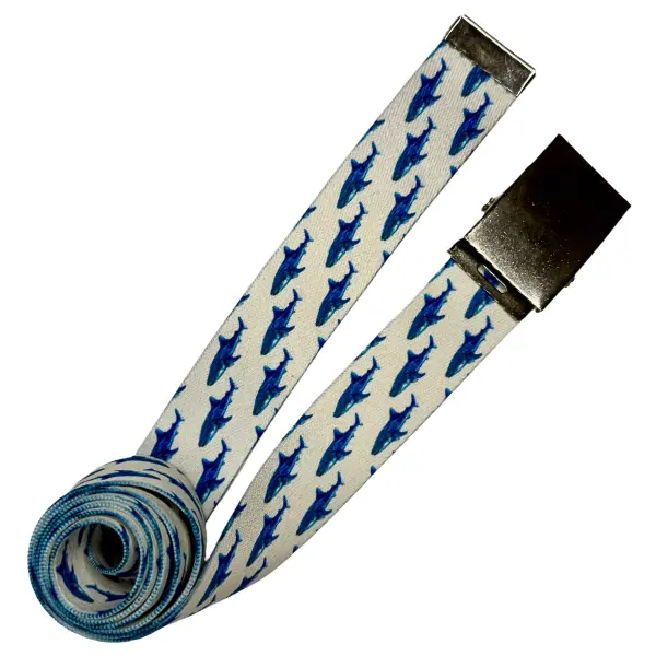 Unisex Blue Whale High-Strength Men's Belts, Heavy-Duty Polyester Fashion Accessory, Small to Plus Sizes, Multiple Metal Buckle Options, OceanChic FinTasticFashion Design