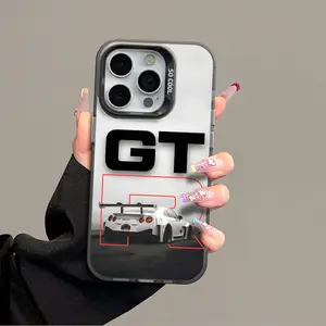 GTR Sports Car Design Smartphone Case, Anti-Fall Hard Acrylic Shockproof Sweatproof Cover for iPhone 11-17 Series, ProMax, Plus, Max, XsMax, 15 - Cellphone Accessories with Handheld Protection & Screen Protectors Compatibility
