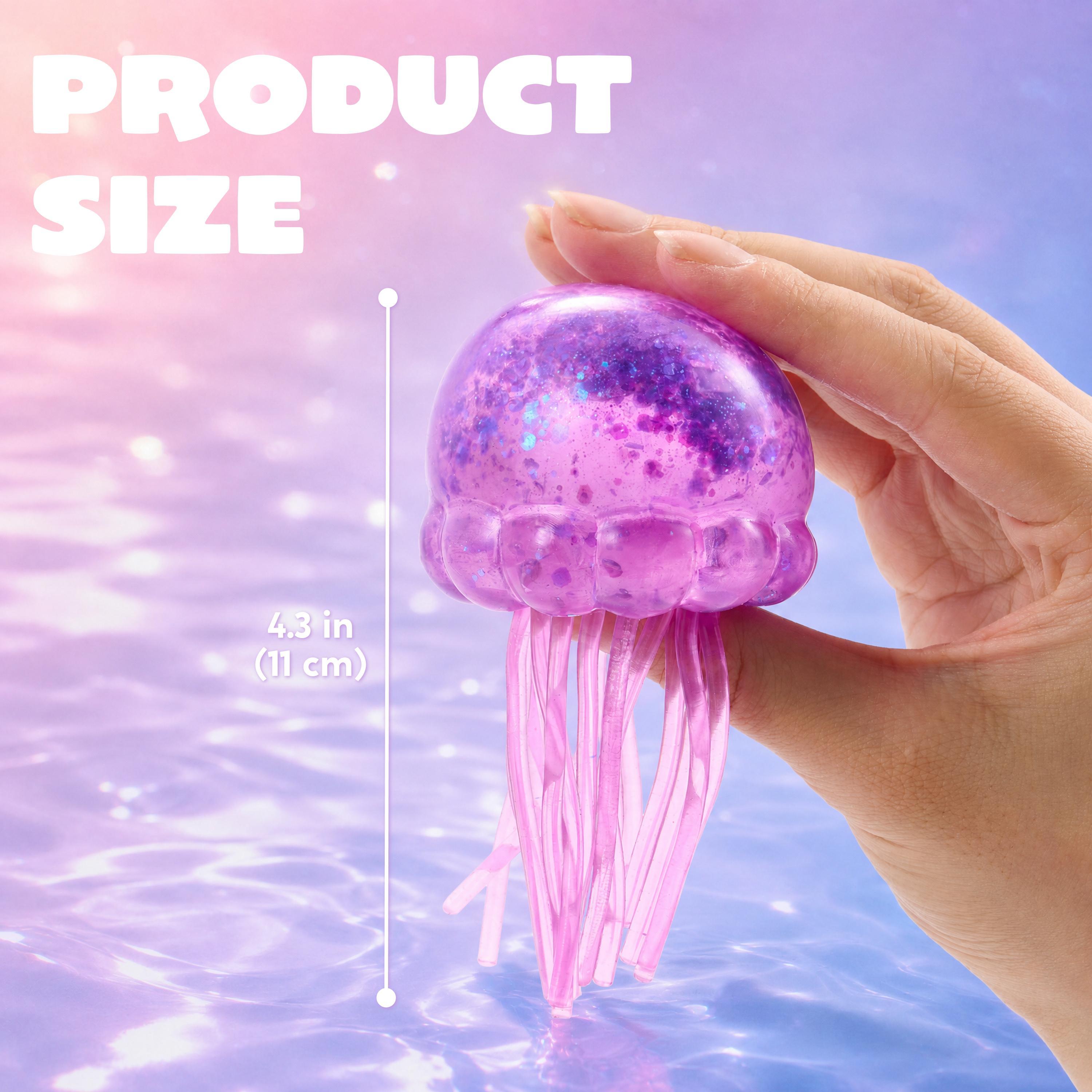 JOYIN 1PCS/3PCS Jellyfish Stress Relief Toys, Jellyfish Glitter Squishy Toy, Slow Rising Toy for Kids & Adults, Anxiety Relief Fidget Sensory Toy, Soft Squeeze Decompression Dough for Adults Gifts, Party Favors, Office Desk Decorations