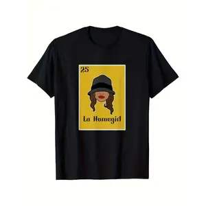 Women and Unisex La Homegirl Graphic T-Shirt Featuring Soft Breathable Cotton Fabric and La La La Homegirl and Number 25 Design