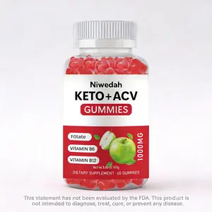 Niwedah Keto+ACV Gummies 1000mg - Apple Cider Vinegar with Mother for Daily Wellness & Digestive Balance - Vegan, Non-GMO, 60 Count