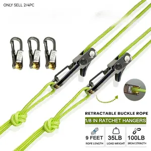 Retractable Buckle Rope-Adjustable Ropes 2026 New Rope Roller with Accessory Cord - Easy Secure Tie Down, Ratchet Tie Down for Outdoor,Camping, Marine Rope,and Boating Guy Lines ,Tools Gadgets,Truck Stuff ,Car Essentials