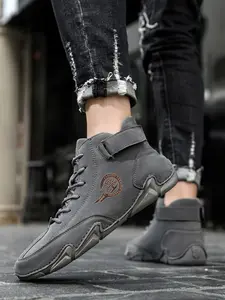 Men's Graphic Print  Hiking Boots, Casual Outdoor Sports Boots, Fashionable Hiking Shoes for Outdoor Activities, Trekking Shoes